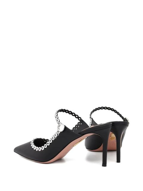 Aquazzura 80mm Carnaval pointed strap mules - Black - zdjęcie produktu nr 2