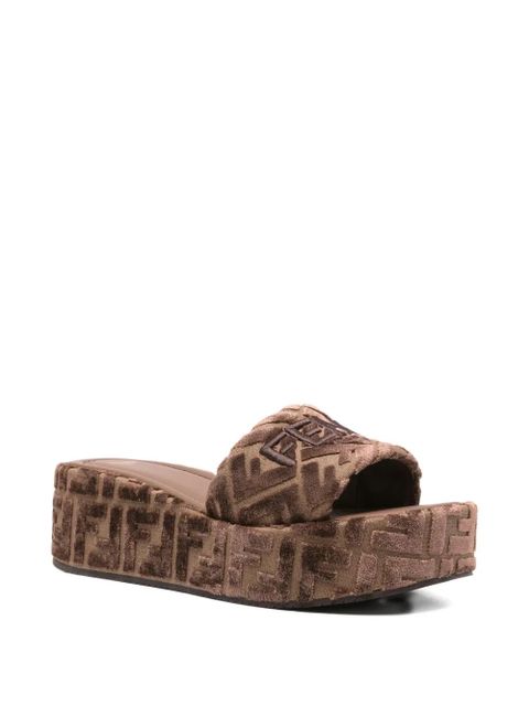 FENDI FF logo platform slides - Neutrals - zdjęcie produktu nr 2