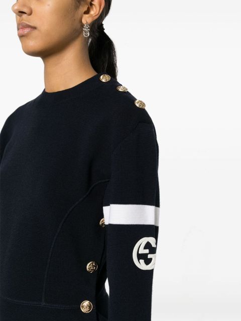 Gucci Interlocking G waffle-knit jumper - Blue