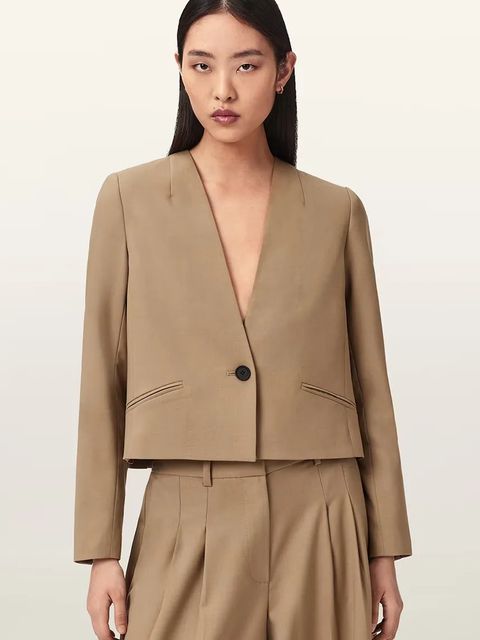 AllSaints marynarka jednorzędowa damska z wełną POPPY - zdjęcie produktu nr 1