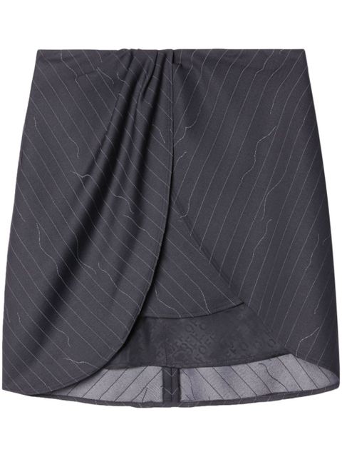 Off-White pinstripe draped miniskirt - Grey - zdjęcie produktu nr 1