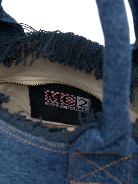 MC2 Saint Barth Vanity frayed-edge tote bag - Blue