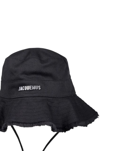 Jacquemus Artichaut frayed trim hat - Black