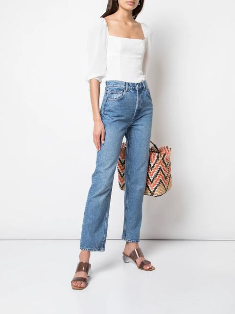 Reformation Cynthia high-rise straight jeans - Blue