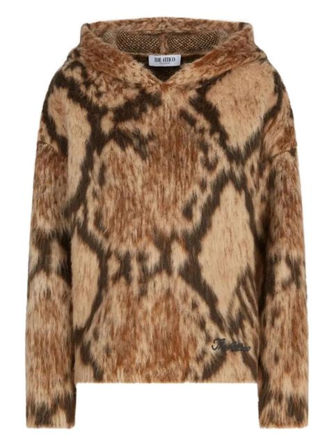 The Attico patterned hooded sweater - Brown - zdjęcie produktu nr 1