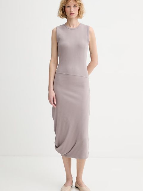 Calvin Klein sukienka asymetryczna bawełniana z elastanem - zdjęcie produktu nr 1