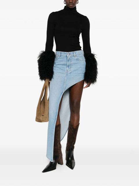 Coperni asymmetric panel skirt - Blue