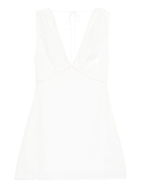 Faithfull the Brand Denise V-neck scalloped dress - White - zdjęcie produktu nr 1