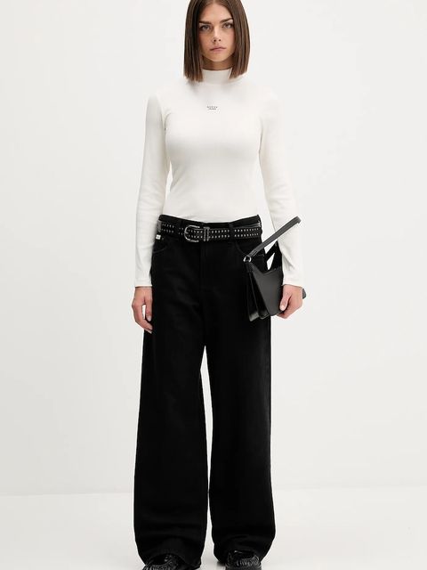 Guess Jeans longsleeve kolor beżowy z półgolfem W5BP23 KA0H1 - zdjęcie produktu nr 2