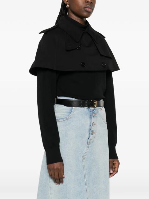 Burberry collared trench-style cropped jacket - Black