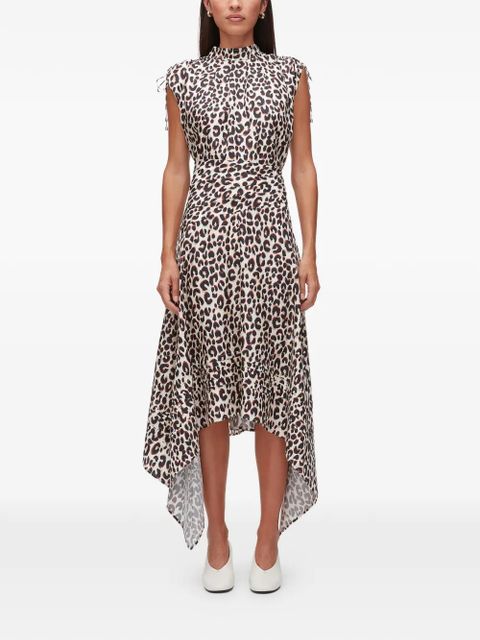 3.1 Phillip Lim leopard-print ruched silk dress - Neutrals - zdjęcie produktu nr 1