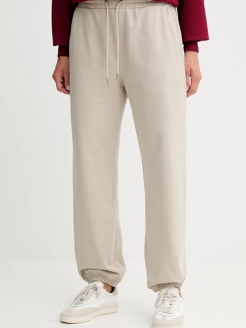 Calvin Klein spodnie dresowe damskie kolor beżowy z aplikacją LV044D205G - zdjęcie produktu nr 1