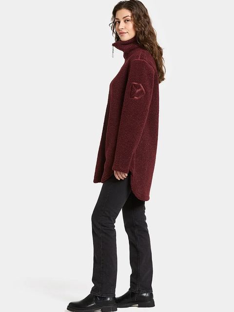 Didriksons bluza polarowa UMI kolor bordowy gładka 505941