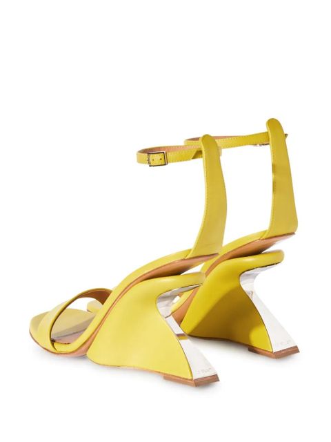 Off-White Jug wedge-heel leather sandals - Green