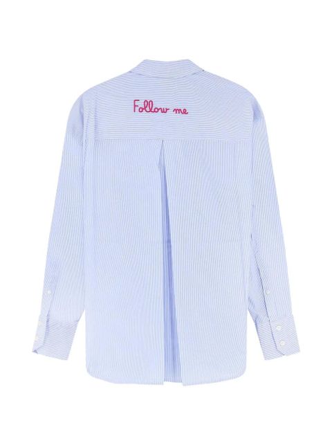 MC2 Saint Barth Crystal striped embroidered shirt - Blue - zdjęcie produktu nr 2