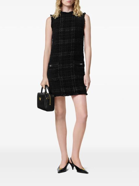 Versace check-pattern cotton mini dress - Black