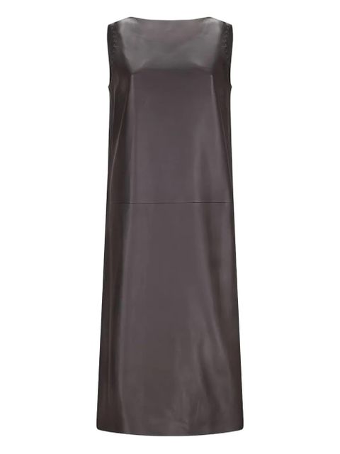 FENDI leather sleeveless midi dress - Black - zdjęcie produktu nr 1