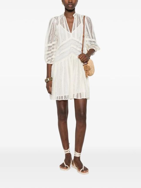 TWINSET laced V-neck mini dress - Neutrals - zdjęcie produktu nr 2