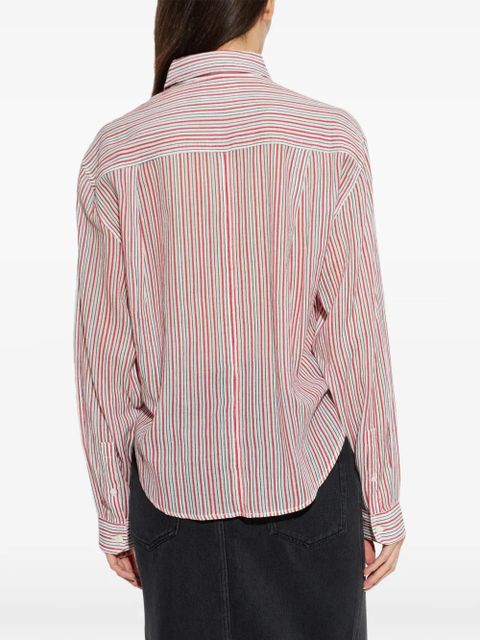 MARANT ÉTOILE striped pocket shirt - White