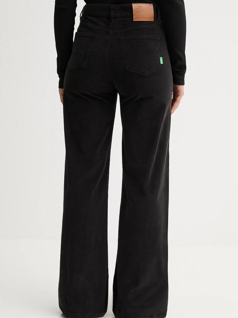 United Colors of Benetton spodnie damskie kolor czarny szerokie high waist 41ULDE029 - zdjęcie produktu nr 2