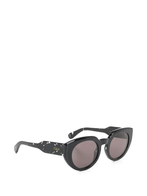 Chloé Eyewear marble-effect frame sunglasses - Black - zdjęcie produktu nr 2