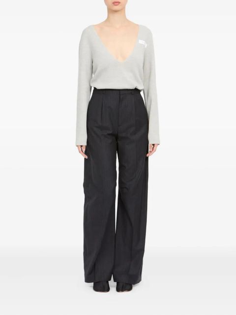 MM6 Maison Margiela pinstripe frayed trousers - Grey