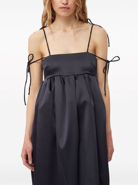 GANNI sleeveless satin maxi dress - Black