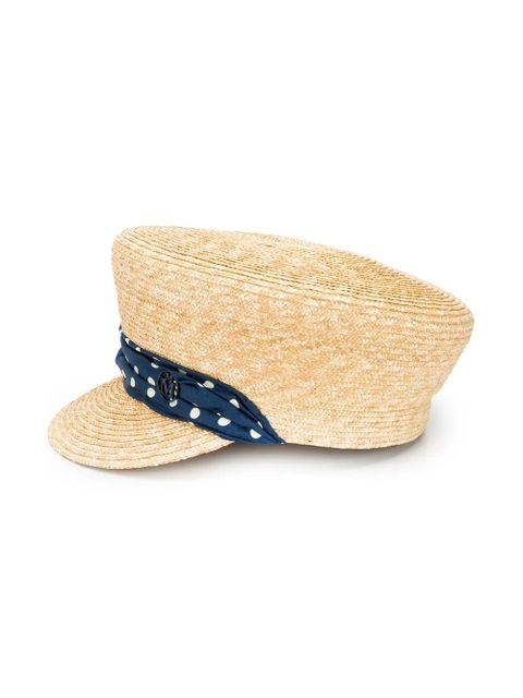 Maison Michel straw sailor cap - Neutrals