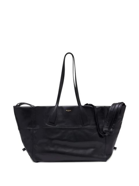 Balmain Track leather tote bag - Black - zdjęcie produktu nr 1