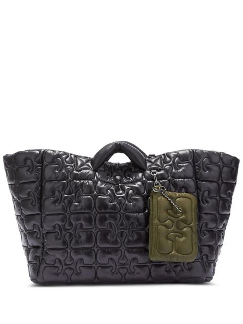 GANNI logo-quilted tote bag - Black - zdjęcie produktu nr 1