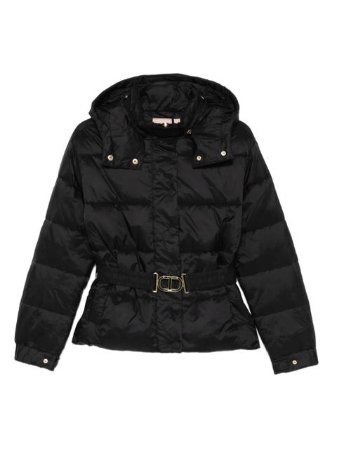 TWINSET hooded belted puffer jacket - Black - zdjęcie produktu nr 1