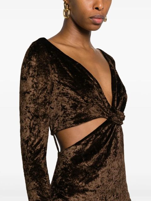Nanushka Zanee cut-out midi dress - Brown
