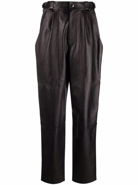 ISABEL MARANT straight leg leather trousers - Black - zdjęcie produktu nr 1