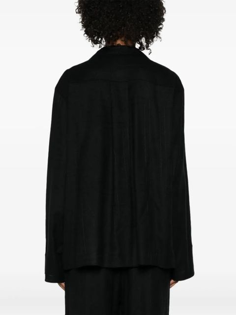 TOTEME monogram flannel shirt - Black