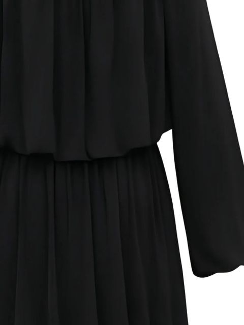 Saint Laurent long-sleeve gathered mini dress - Black - zdjęcie produktu nr 2