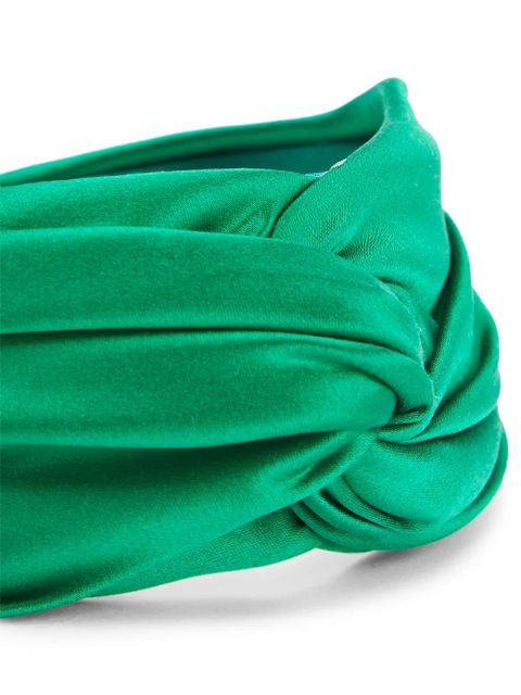 Jennifer Behr Twist satin headband - Green - zdjęcie produktu nr 2
