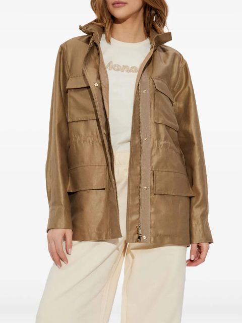 Moncler linen utility jacket - Brown