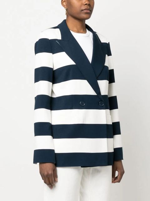 TWINSET stripe-print double-breasted blazer - Blue