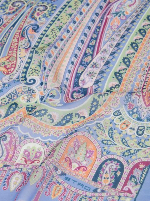 ETRO paisley-print frayed scarf - Blue - zdjęcie produktu nr 2
