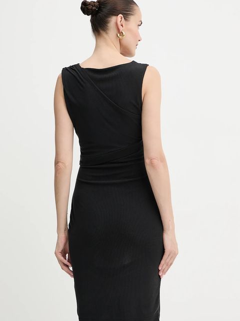 Guess sukienka PRISCA kolor czarny midi dopasowana W5YK27 KAQL2