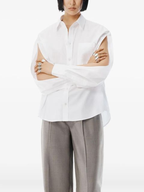 Alexander Wang slashed-sleeve shirt - 100 WHITE
