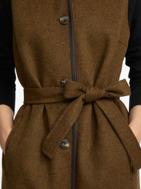 Yves Salomon belted button-fastening gilet - Brown