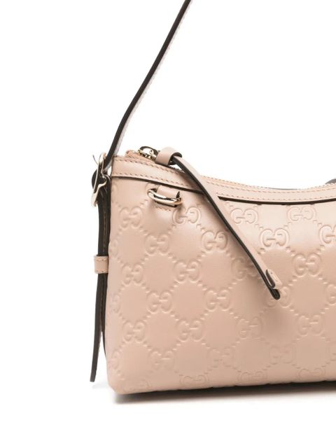 Gucci small GG-embossed zip shoulder bag - Pink