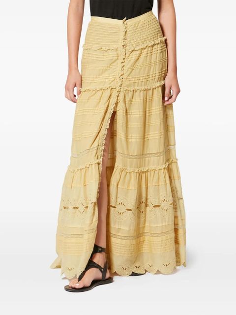 MARANT ÉTOILE Paoline tiered maxi skirt - Yellow