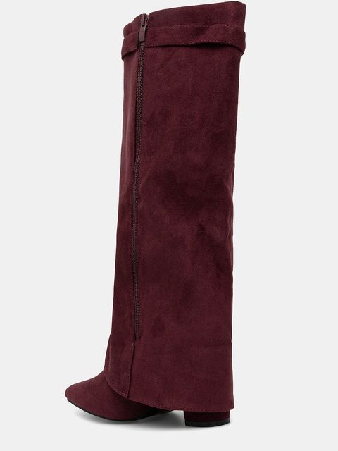 Answear.LAB kozaki kolor bordowy na słupku - zdjęcie produktu nr 2