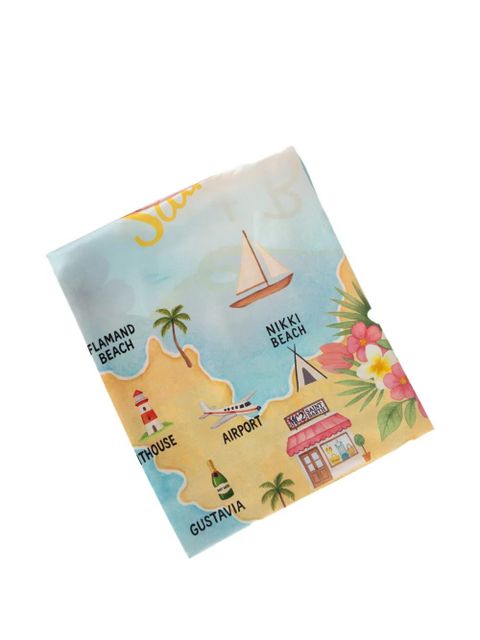 MC2 Saint Barth map-print scarf - Blue - zdjęcie produktu nr 1