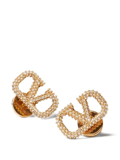 Valentino Garavani Vlogo Signature earrings in metal and Swarovski® crystals - Gold