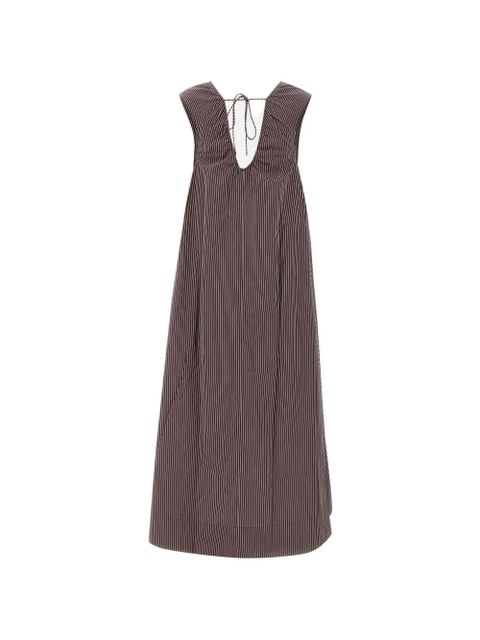 Faithfull the Brand striped open back dress - Brown - zdjęcie produktu nr 2