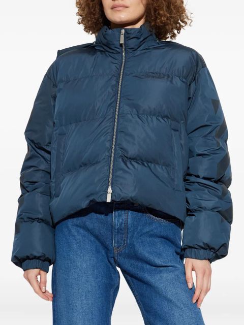 Off-White arrow-print padded jacket - Blue