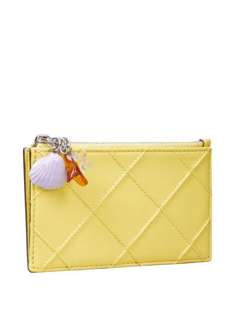Tory Burch Fleming charm zip card case - Yellow